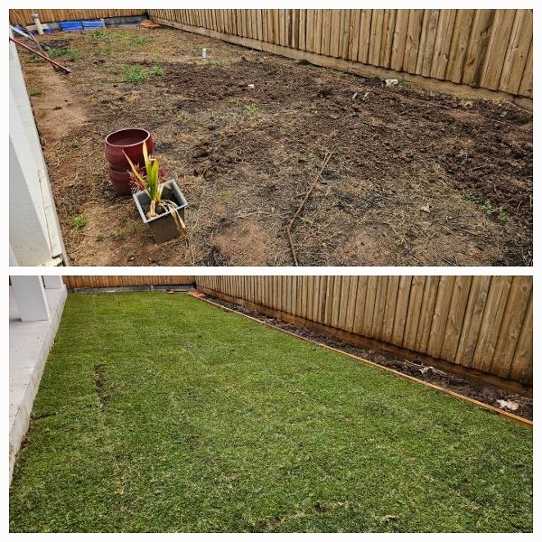 Lawn installation - before & after