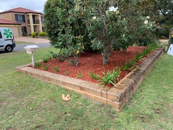 Garden edging before pressure wash