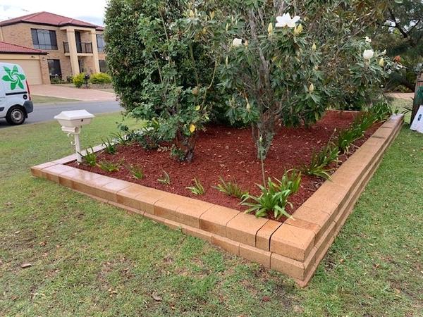 Garden edging after pressure wash