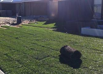 PIARA WATERS NEW LAWN INSTALATION BEFORE - Lawn is coming together pretty well.