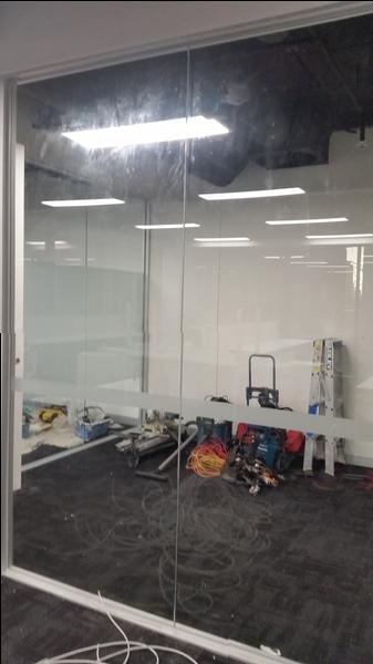 Before - Glass cleaning within new office space in Hawthorn