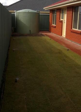 Lawn & Irrigation Installation - A new lawn with pop-up sprinklers in Mount Barker. You could also have sub-surface irrigation if you would prefer.