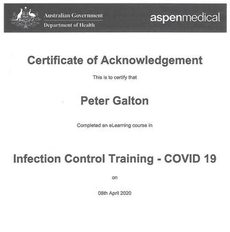 GOVERNMENT INFECTION CONTROL CERTIFIED (COVID-19) APRIL 2020